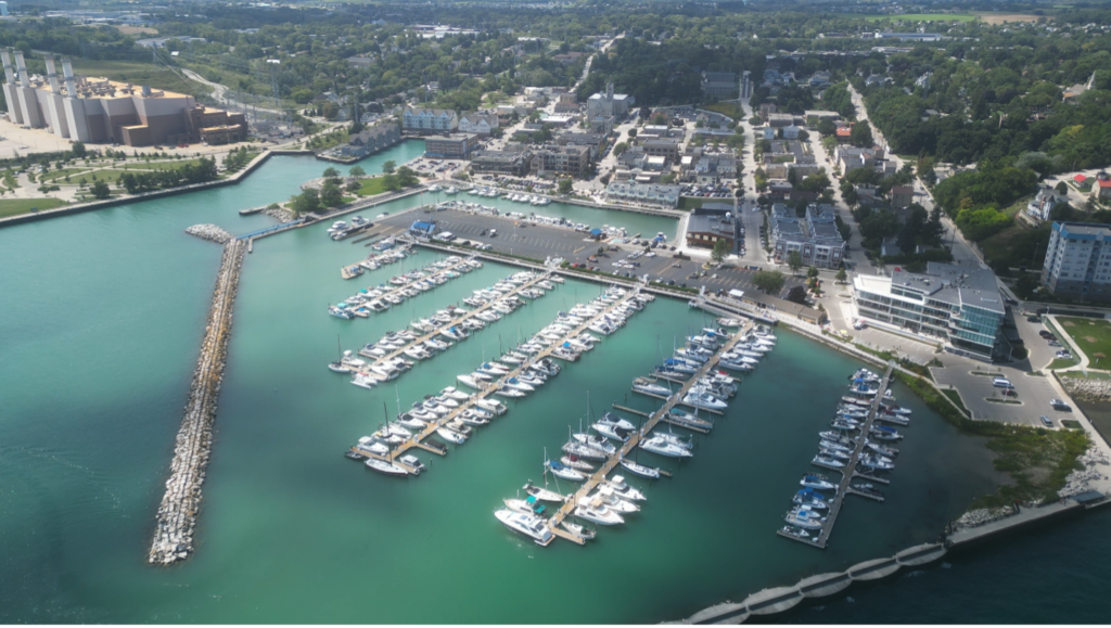 Boats in Port Washington harbor.